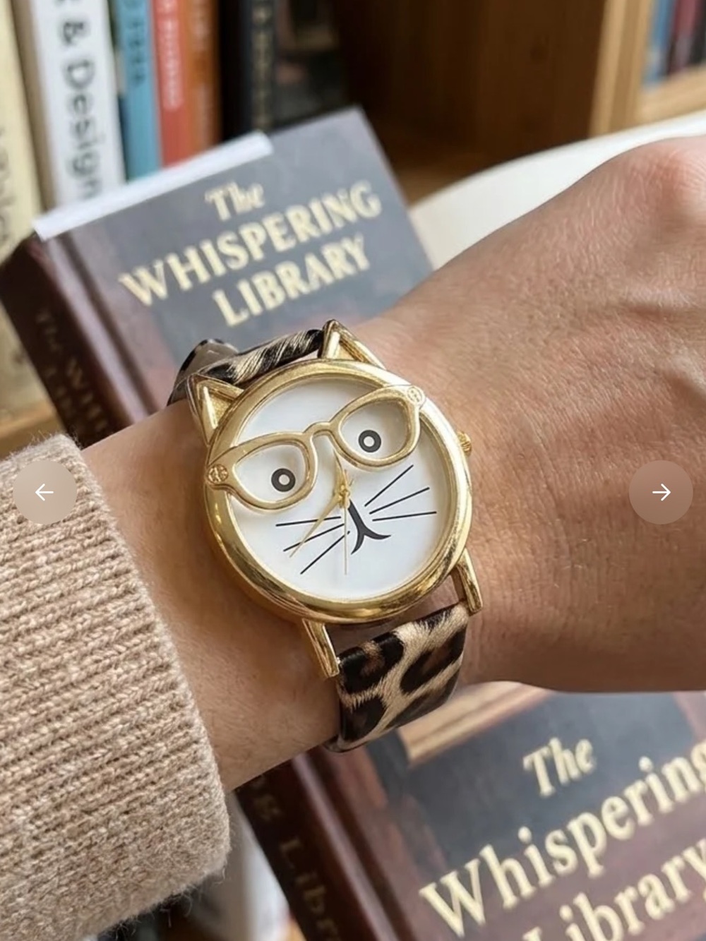 Cat Face with Glasses Watch with Brown Strap🐱🤓 - Picture 6 of 14